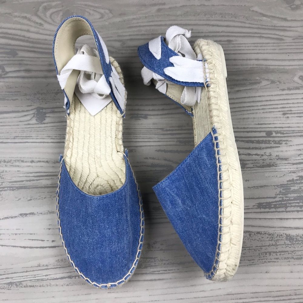 Pineapples and love denim lace up espadrilles